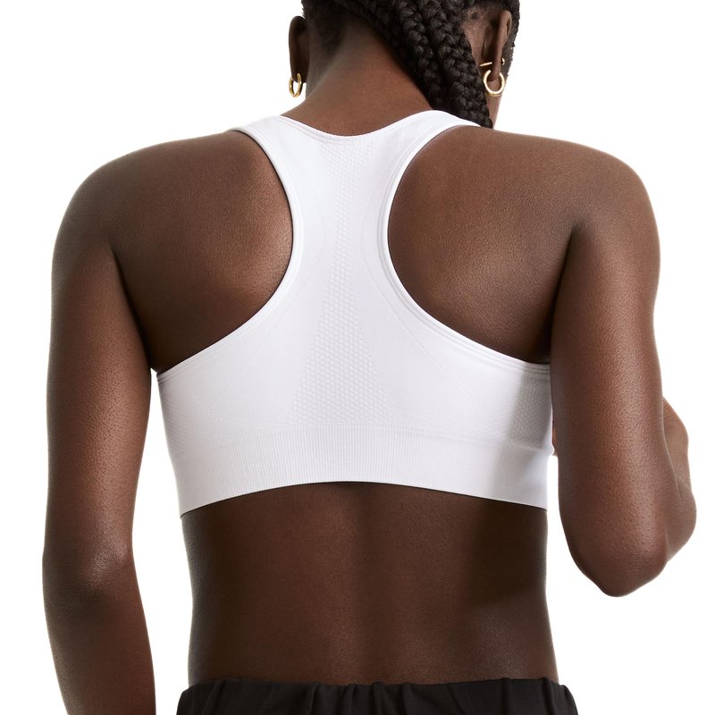 Champion Women's The Infinity Racerback Sports Bra, Moderate Support, Seamless, Moisture-Wicking, White, Large