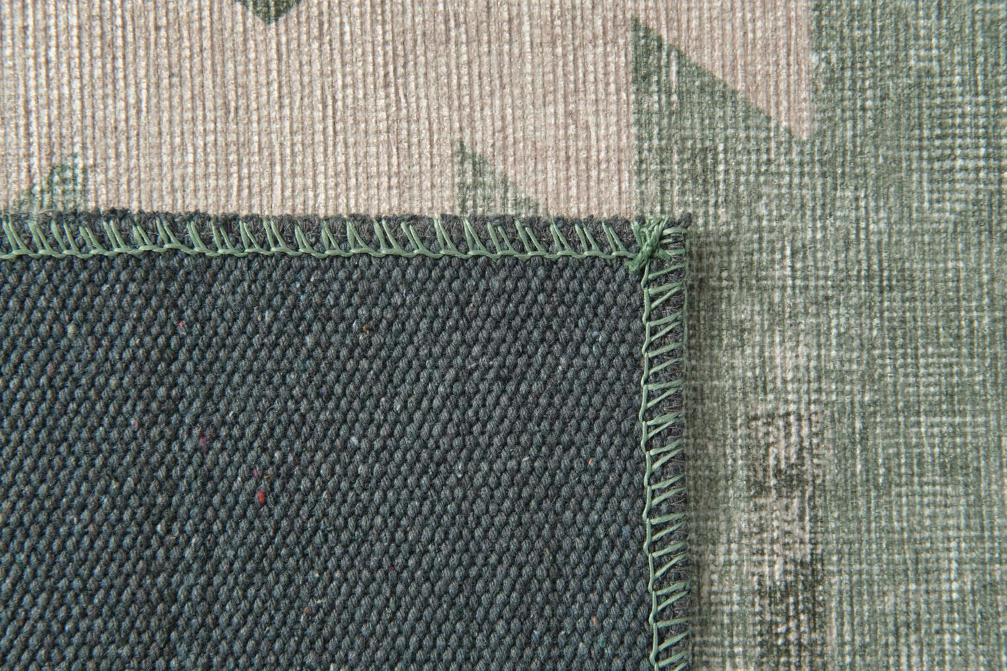 Revival Rugs Flam 4'x6' Zero-Shedding Area Rug for Living Room Bedroom - Oeko-TEX Certified, Low Pile, Spot Clean, Green