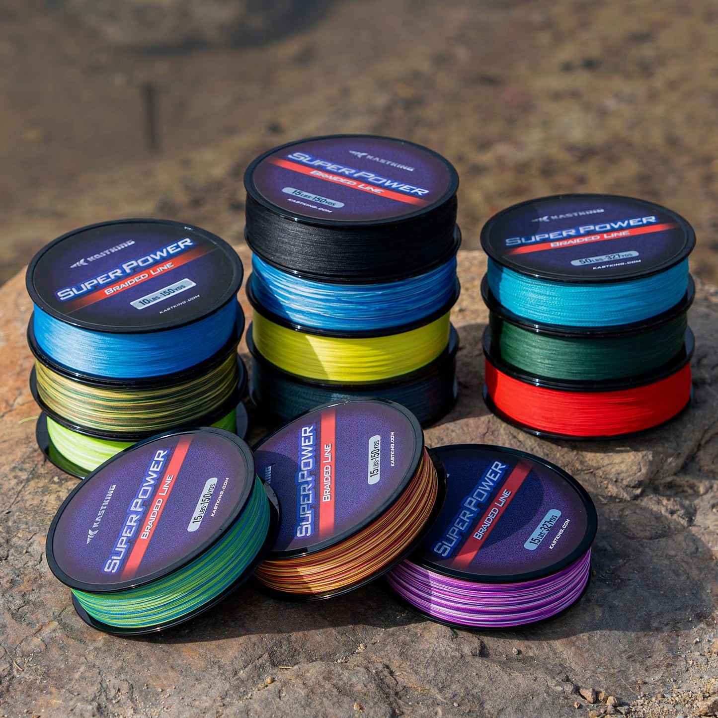 KastKing Superpower Braided Fishing Line, Black, 50LB, 300+27 Yds