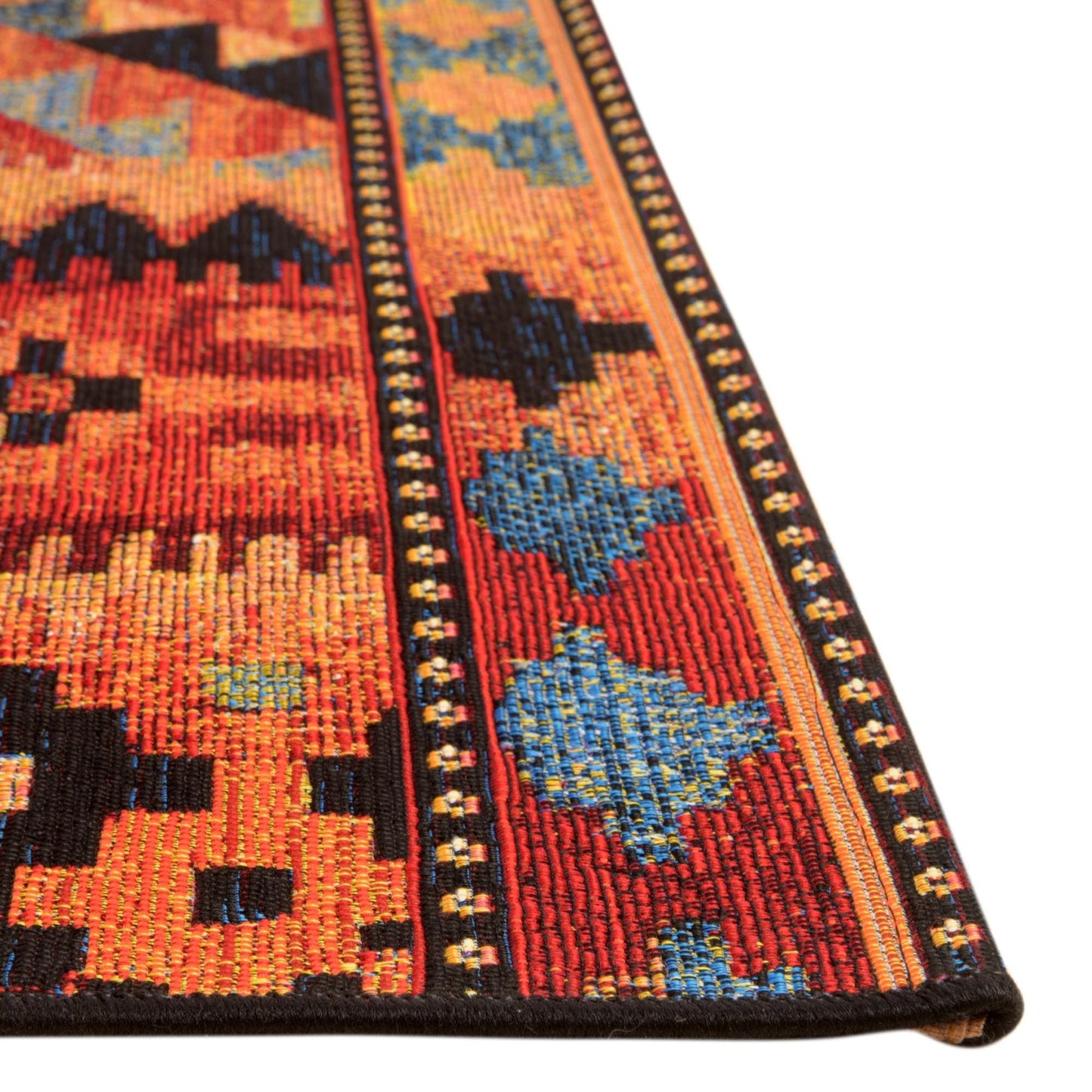 Rugs.com - Outdoor Tribal Rug – 10 Ft Runner Multi Indoor/Outdoor Rug – Washable, Stain-Resistant Runner for Patios, Decks, and Hallways