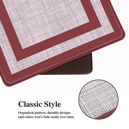 Mattitude Kitchen Mats Set of 2 Cushioned Anti-Fatigue Non-Skid Rug Sets Ergonomic Comfort Standing Mat for Kitchen, Floor, Office, Sink, Laundry,Red
