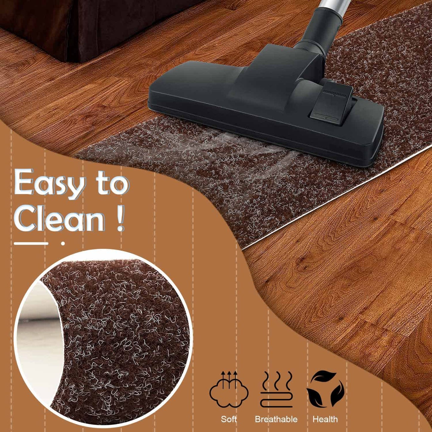 Seloom Upgraded 9" x 36" Stair Treads for Wooden Steps- Carpet Non-Slip with Non Skid Backing Specialized for Indoor Steps, Removable Washable Runners Perfect for Dogs (Brown,15-Pack, Solid)