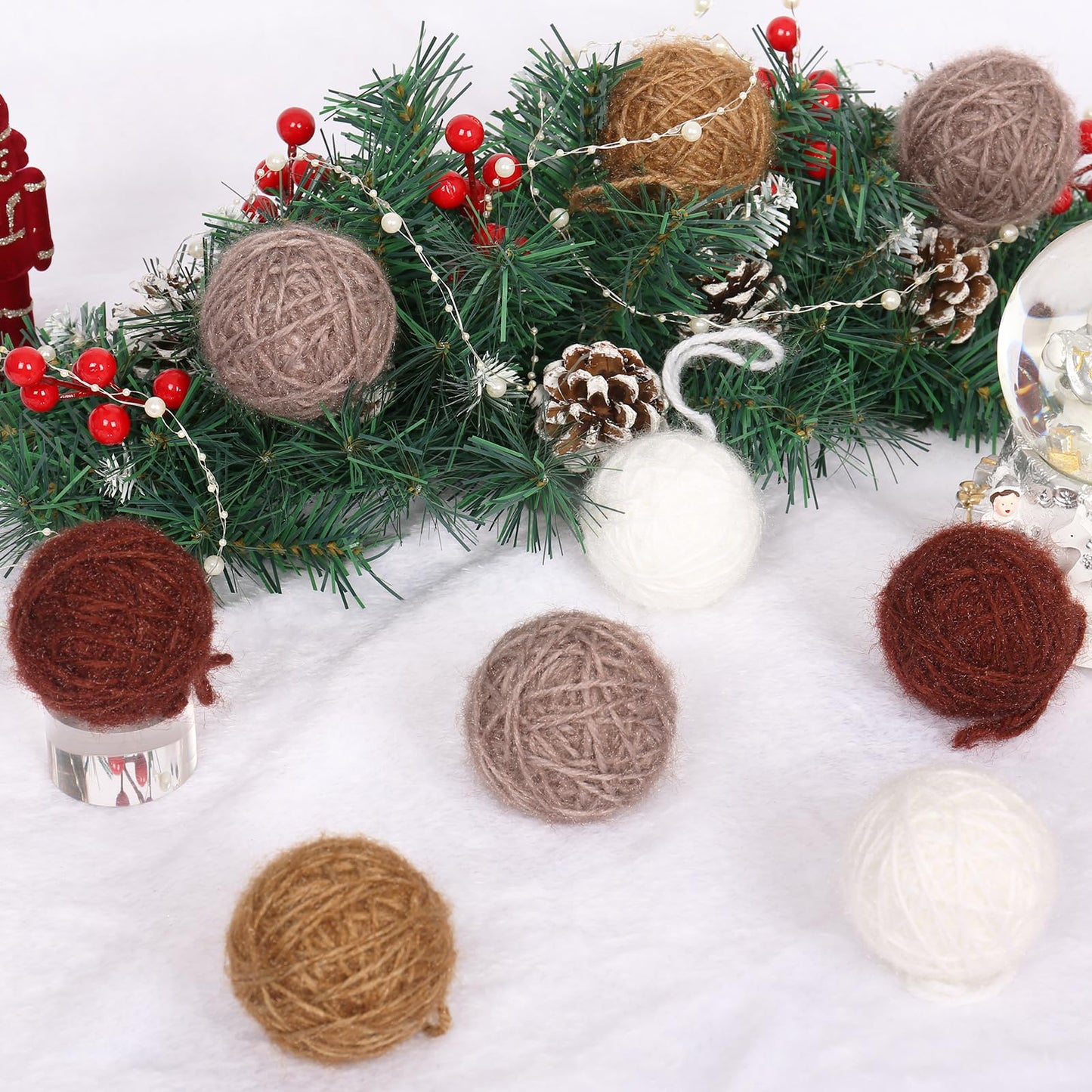 SY Super Bang 15PCS Rustic Christmas Ball Ornaments, 60MM/2.3Inch Shatterproof Ornaments Set for Christmas Tree Hanging Decorations, for Home Farmhouse Bowls Vase Fillers Holiday Party Xmas Decor.