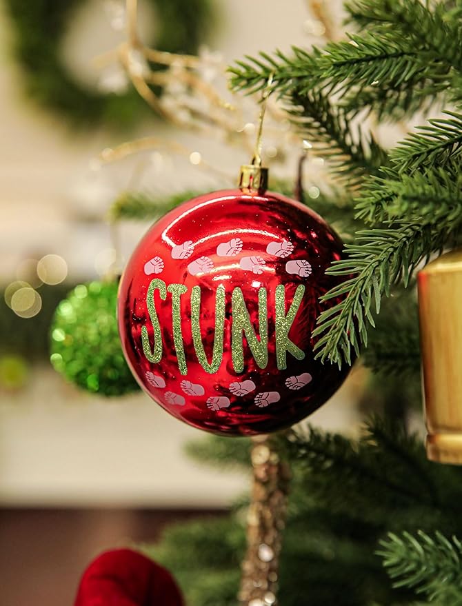 6Pcs Large Christmas Ball Ornaments 4" Lime Green Red and White Xmas Tree Decorations Set Shatterproof Plastic Ornaments for Tree, Hanging Décor for Office Holiday Home Indoor&Outdoor
