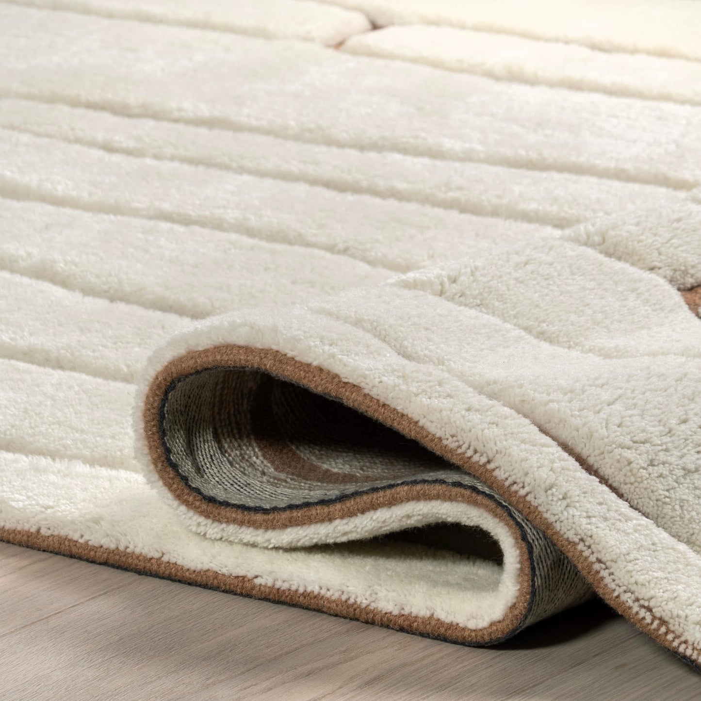 Rugs USA Nazco Cream, 2'6" x 8', Handmade, Abstract, New Zealand Wool, Soft and Cozy, High Traffic, Stain Resistant, Easy Clean, Durable Runner for Bedroom, Living Room, Dining, Den, Foyer