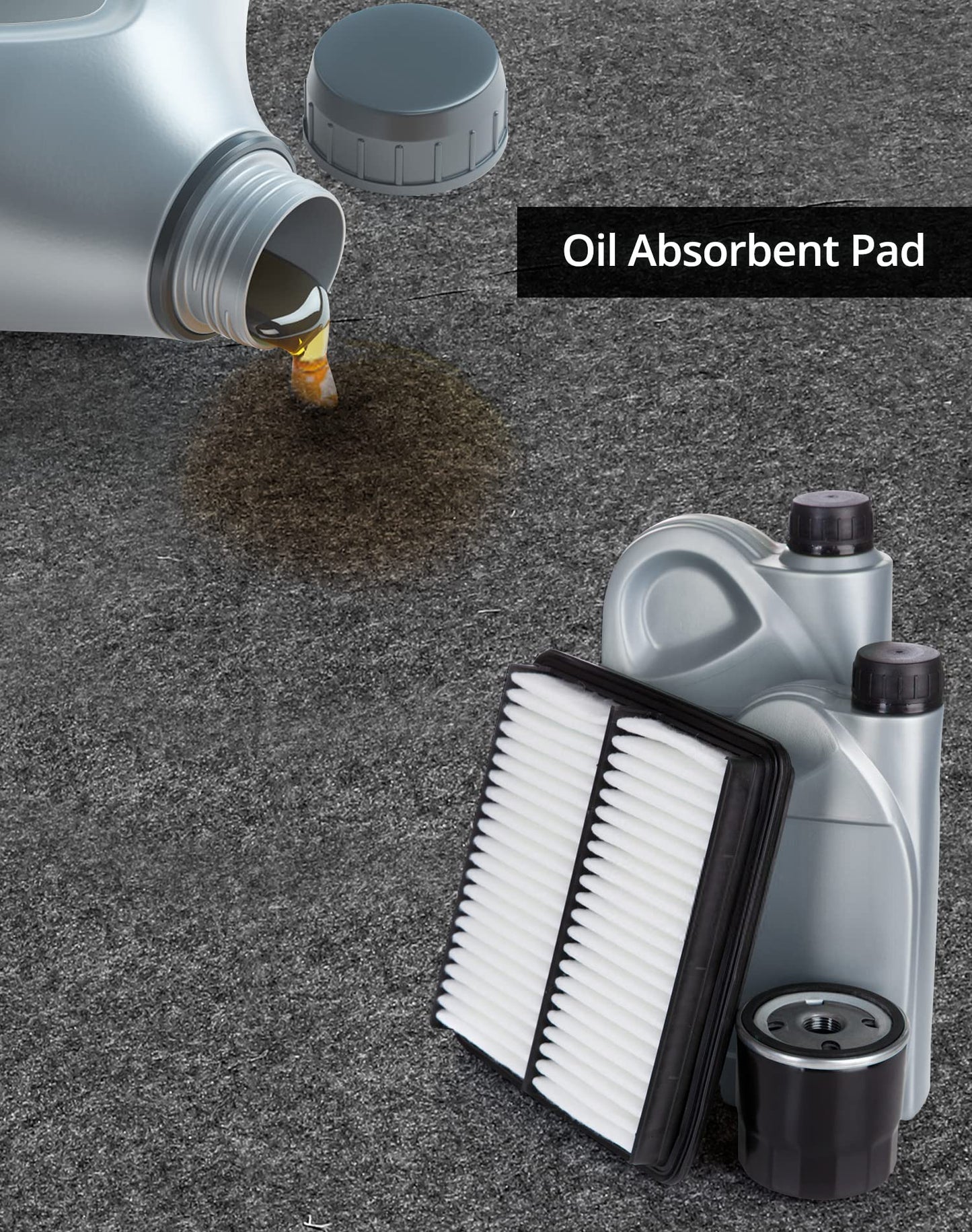 QWORK Oil Absorbing Pad Garage Floor Mats, Over Large 8.5' x 6' Reusable Oil Spill Mat Parking Mats, Protect Floor from Drips, Stainls, 1 Pack