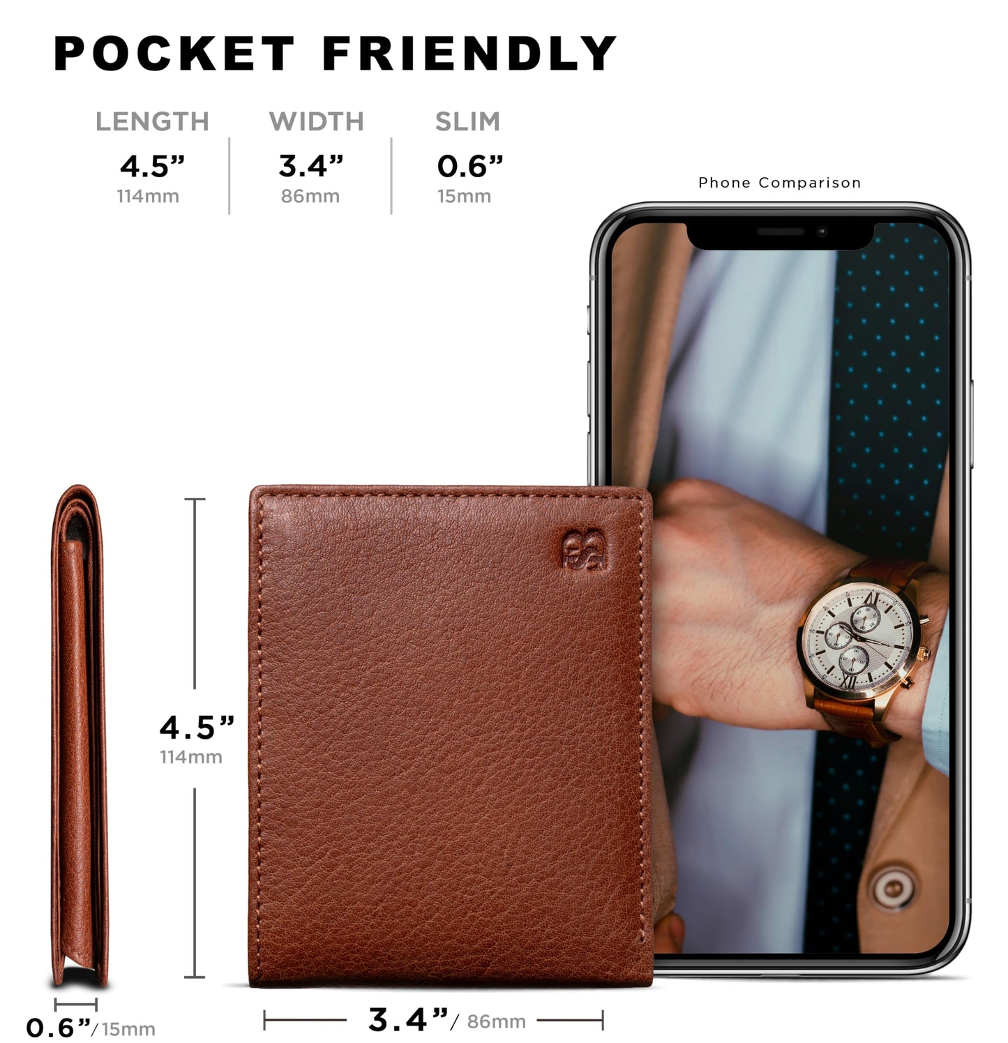 Full Grain Leather Wallet for Men | RFID Blocking | Extra Capacity Bifold Wallet with ID Windows | Ultra Strong Stitching | Slim Billfold with 13 Card Slots | Gift for Him (California Desert Venture)
