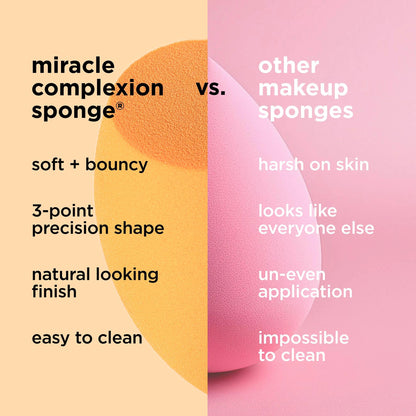 Real Techniques Iconic Blend + Set Makeup Sponge Duo, Makeup Blending Sponges, For Liquid, Cream, & Powder, Cloud Skin, Powder Sponge & Foundation Sponge, Latex-Free, Vegan & Cruelty Free, 2 Count