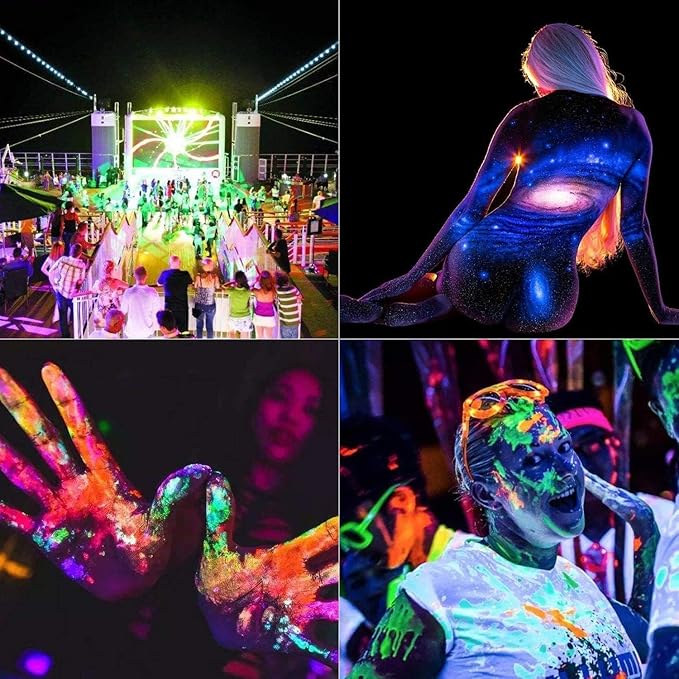 2 Pack 300W Black Lights, LED Blacklight Flood Light with Plug, IP66 Waterproof Black Flood Light Neon Glow for Party, Halloween, Fluorescent Poster, Body Paint