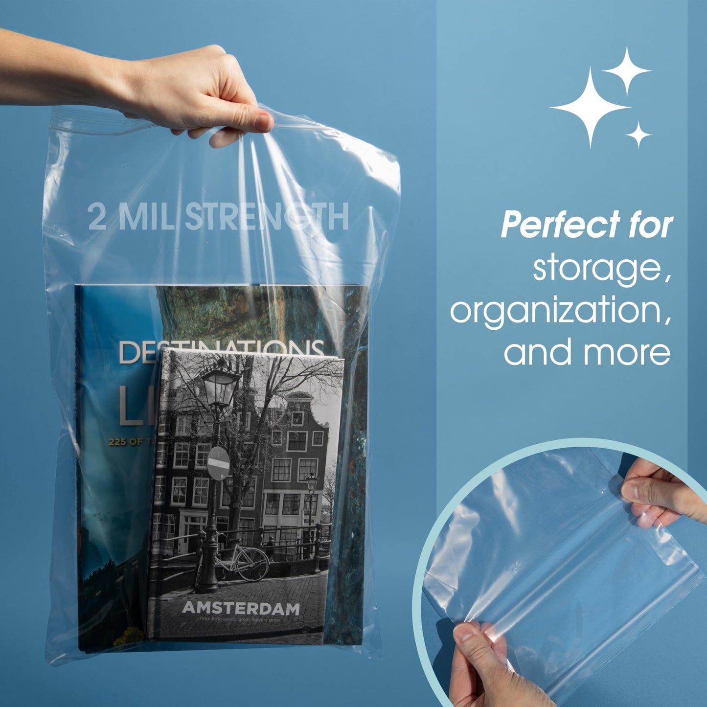 Spartan Industrial - 10" X 12" (100 Count) Quart Clear Reclosable Zip Plastic Poly Bags with Resealable Lock Seal Zipper - 2 Mil
