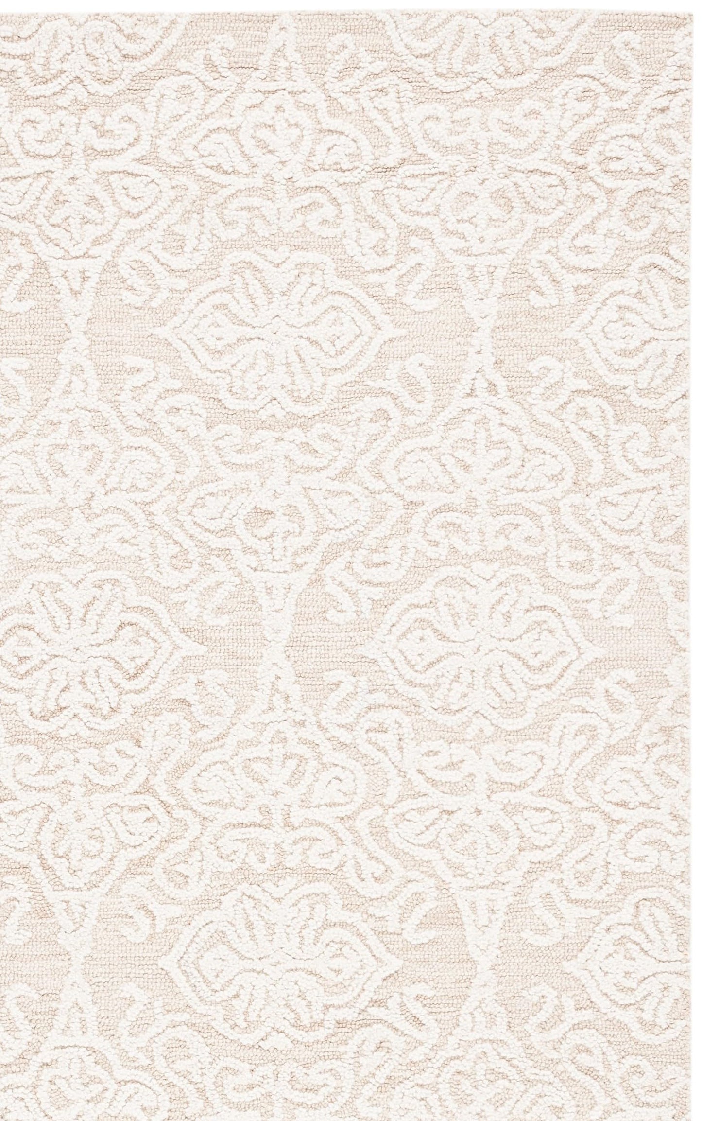 SAFAVIEH Blossom Collection Accent Rug - 2'3" x 4', Beige & Ivory, Handmade Wool, Ideal for High Traffic Areas in Entryway, Living Room, Bedroom (BLM112B)