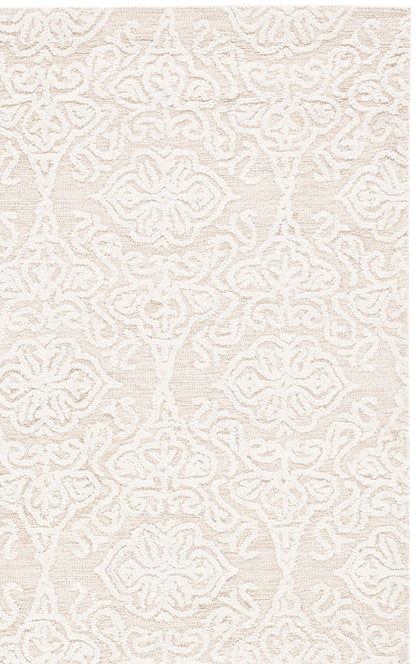 SAFAVIEH Blossom Collection Accent Rug - 2'3" x 4', Beige & Ivory, Handmade Wool, Ideal for High Traffic Areas in Entryway, Living Room, Bedroom (BLM112B)