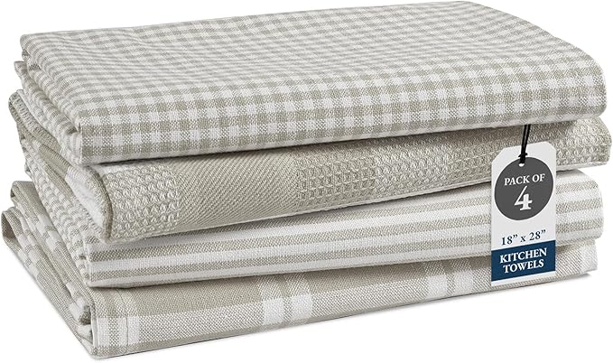 LANE LINEN Cotton Kitchen Towels Set, Quick-Drying Dish Towels, Tea Towels