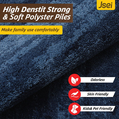JSEI Dirt Trapper Door Mat 24"x36", Non-Slip Doormats Washable Entryway Mat, Welcome Floor Mat Absorbent Low Profile Dog Door Mats for Front Back Door, Wet Shoes & Paws, Blue