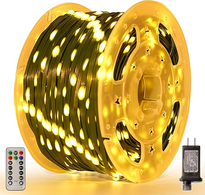 Christmas Lights 1200 LED 394 FT, IP67 Waterproof Christmastree Lights with 8 Modes, Remote Control 3 Timers & Memory Function Xmas Decorations for House and Holiday (Warm White)