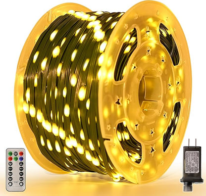 Christmas Lights 1200 LED 394 FT, IP67 Waterproof Christmastree Lights with 8 Modes, Remote Control 3 Timers & Memory Function Xmas Decorations for House and Holiday (Warm White)