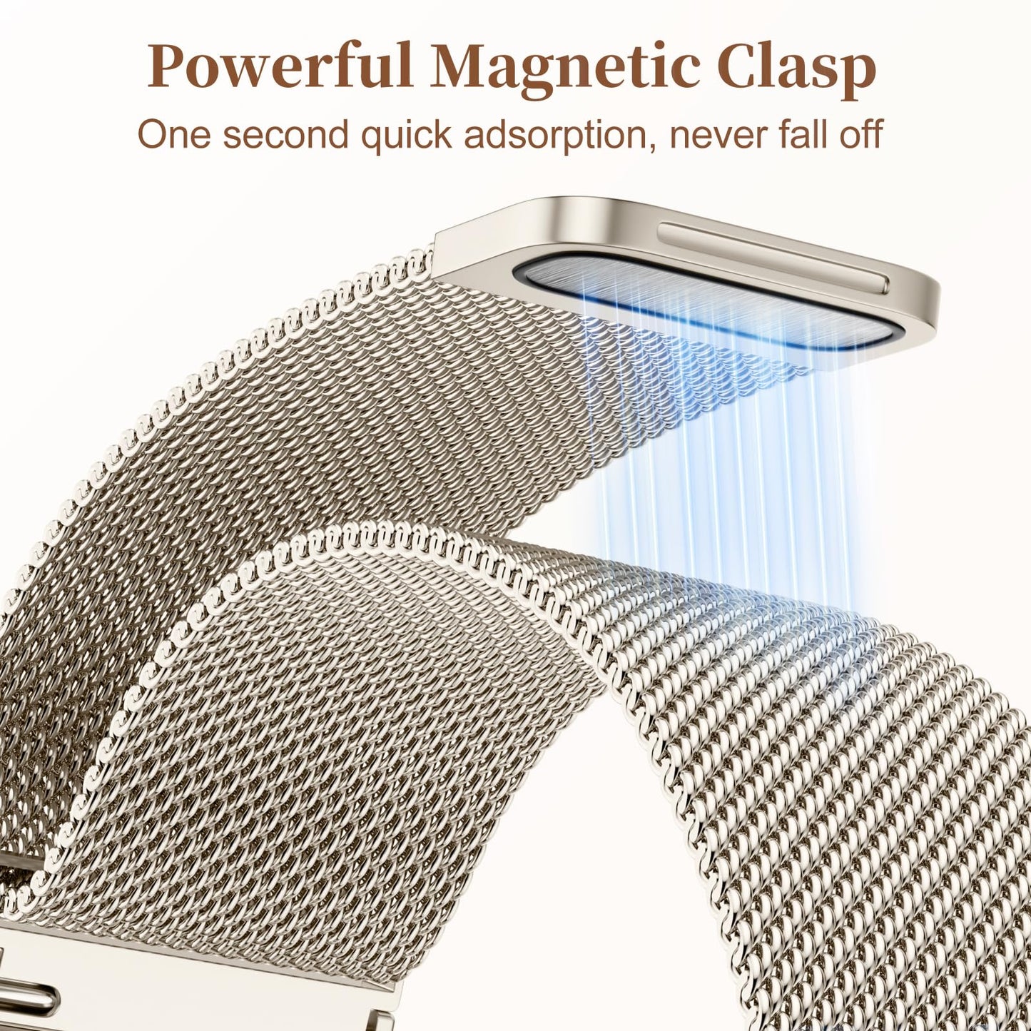 Getino Magnetic Metal Strap Compatible with Galaxy Watch 7 Band, Galaxy Watch 6 Classic Band FE 5 Pro 4 Active 2, 20mm Milanese Floral Dressy Wristband for Samsung Watch Bands Women 40mm 44mm 45mm