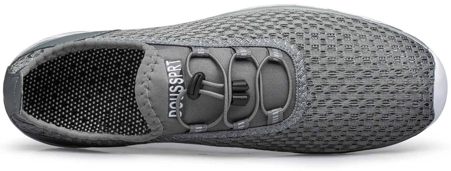 DOUSSPRT Men's Water Shoes Quick Drying Sports Aqua Shoes Dark Grey Size 11