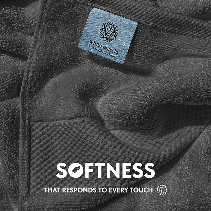 White Classic Luxury Charcoal Hand Towels