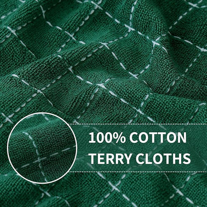 Homaxy 100% Cotton Terry Kitchen Towels, Checkered Designed, Soft and Super