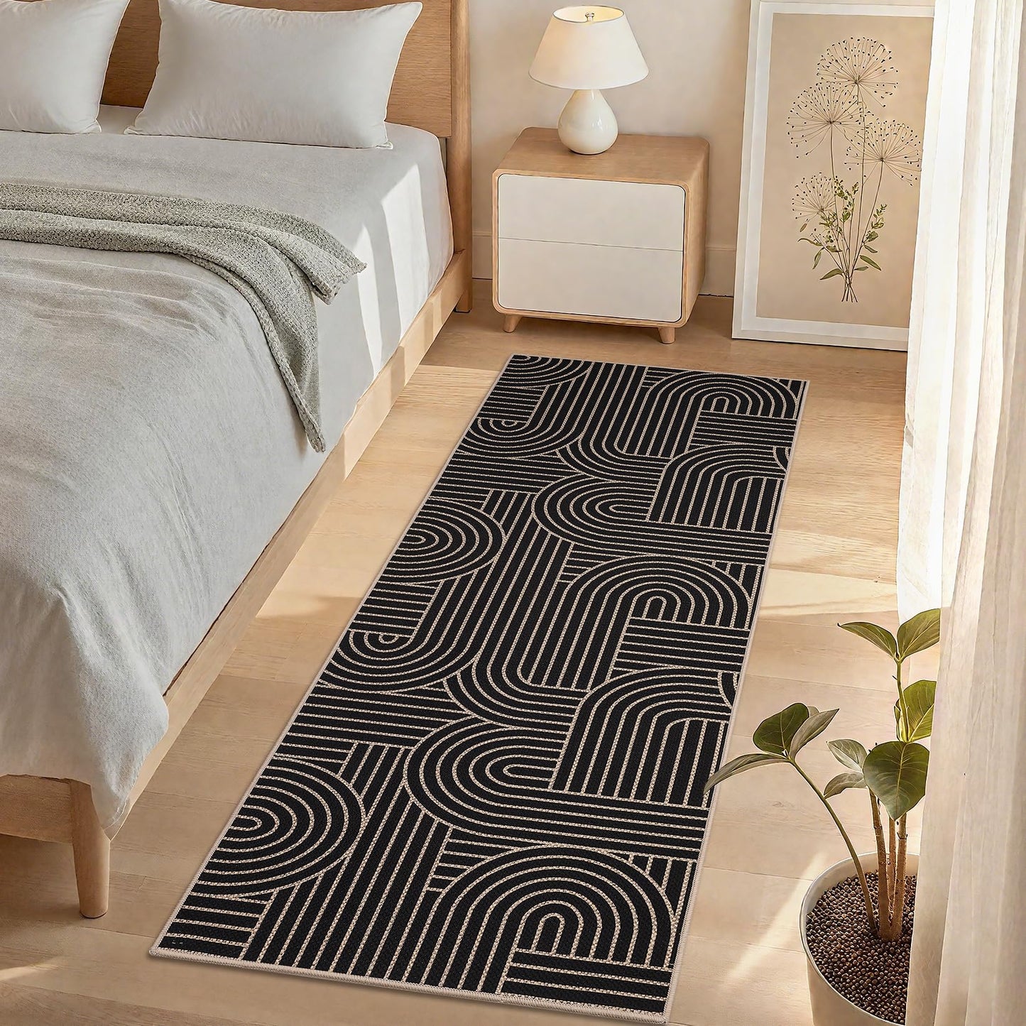 GarveeHome Easy Jute 2x8 Modern Rainbow Runner Rug for Hallway Kitchen Bedroom Non Slip Indoor Outdoor Runner Door Mat for Laundry Porch