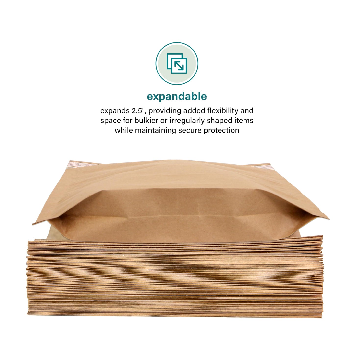 Elementree Small Recyclable Paper Mailers - 11" x 12.5" - 50 Count - Brown Expandable Envelopes & Shipping Bags - Made in the USA - Double-Walled Kraft Paper (00955)