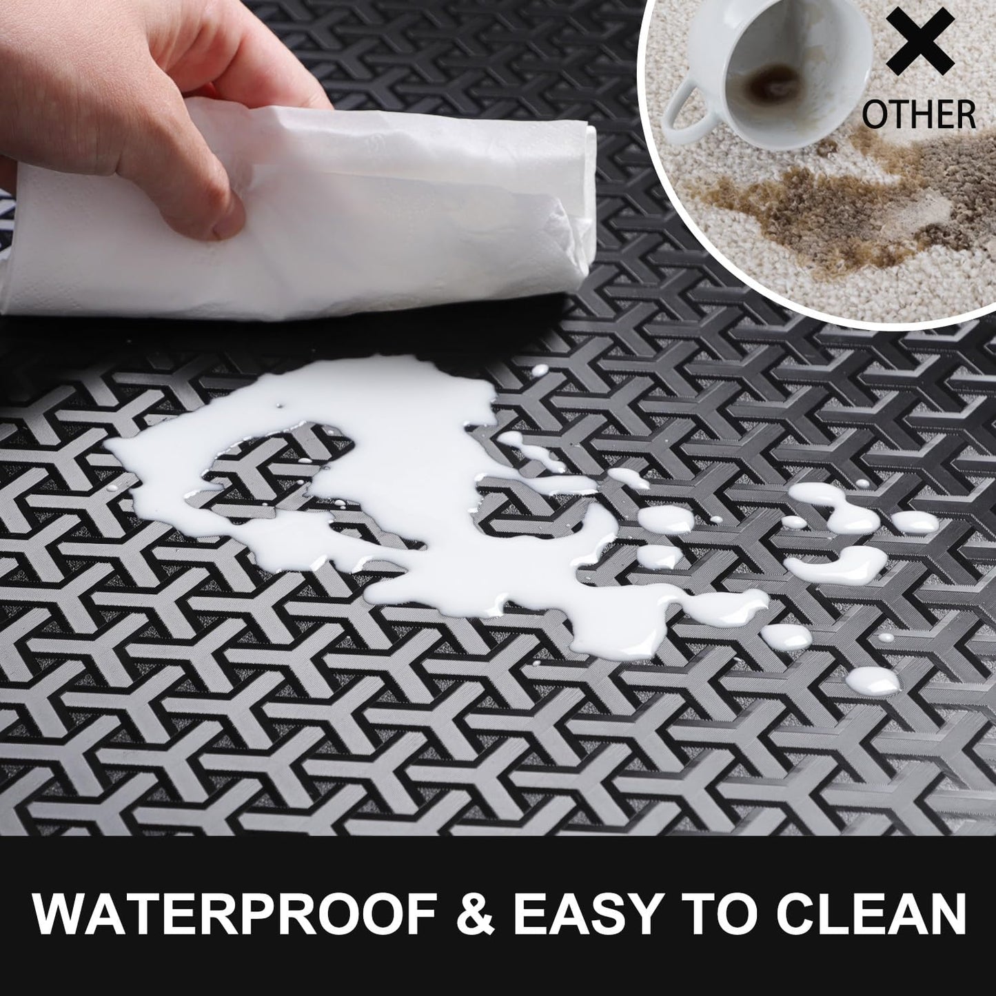 Office Chair Mat for Hard Floor, 60"x75" Large Durable Computer Chair Mat, Unique Y-Shaped Pattern Floor Protector Rug for Rolling Chairs, Anti-Slip Waterproof Desk Floor Mat for Work, Home, Gaming