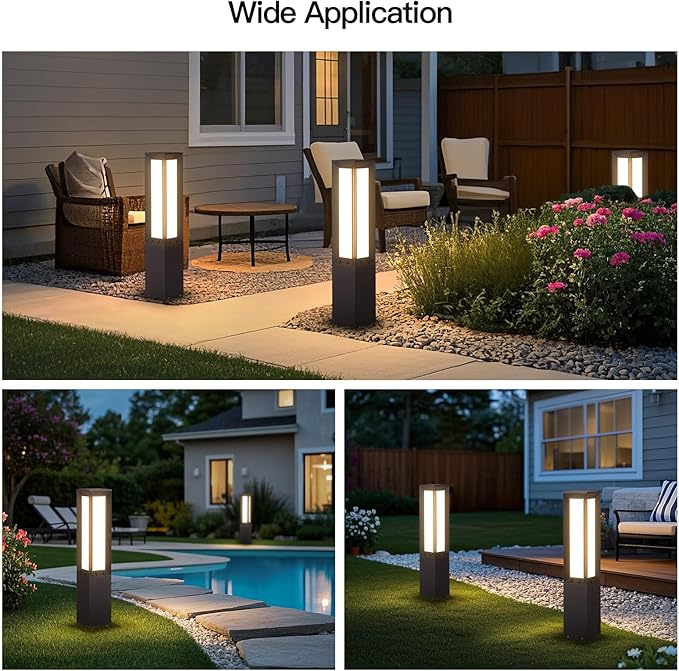 Landscape Path Light Hard Wired, 31.5" Outdoor Pathway Lights AC100-240V, Waterproof Bollard Driveway Lamp, Modern 3000K Standing Lighting Patio Lawn Tall Garden Lantern for Commercial Walkway