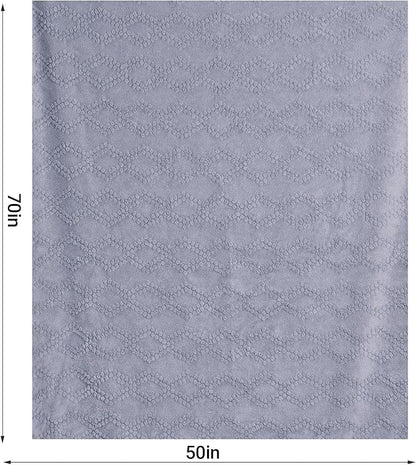 Jacquard Boho Fleece Throw Blanket-Cozy Fluffy Soft Lightweight Fuzzy Fall Blanket for Sofa, Couch, Bed, Chair & Car, Gifts for Teen Girls, Women & Men, Home and Dorm Decor, Gray, 50" x 70"