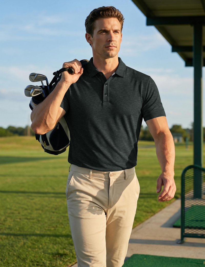 MAGCOMSEN Mens Polo Shirts Short Sleeve Quick Dry Athletic Golf Polos Lightweight Casual Performance Collared Shirts