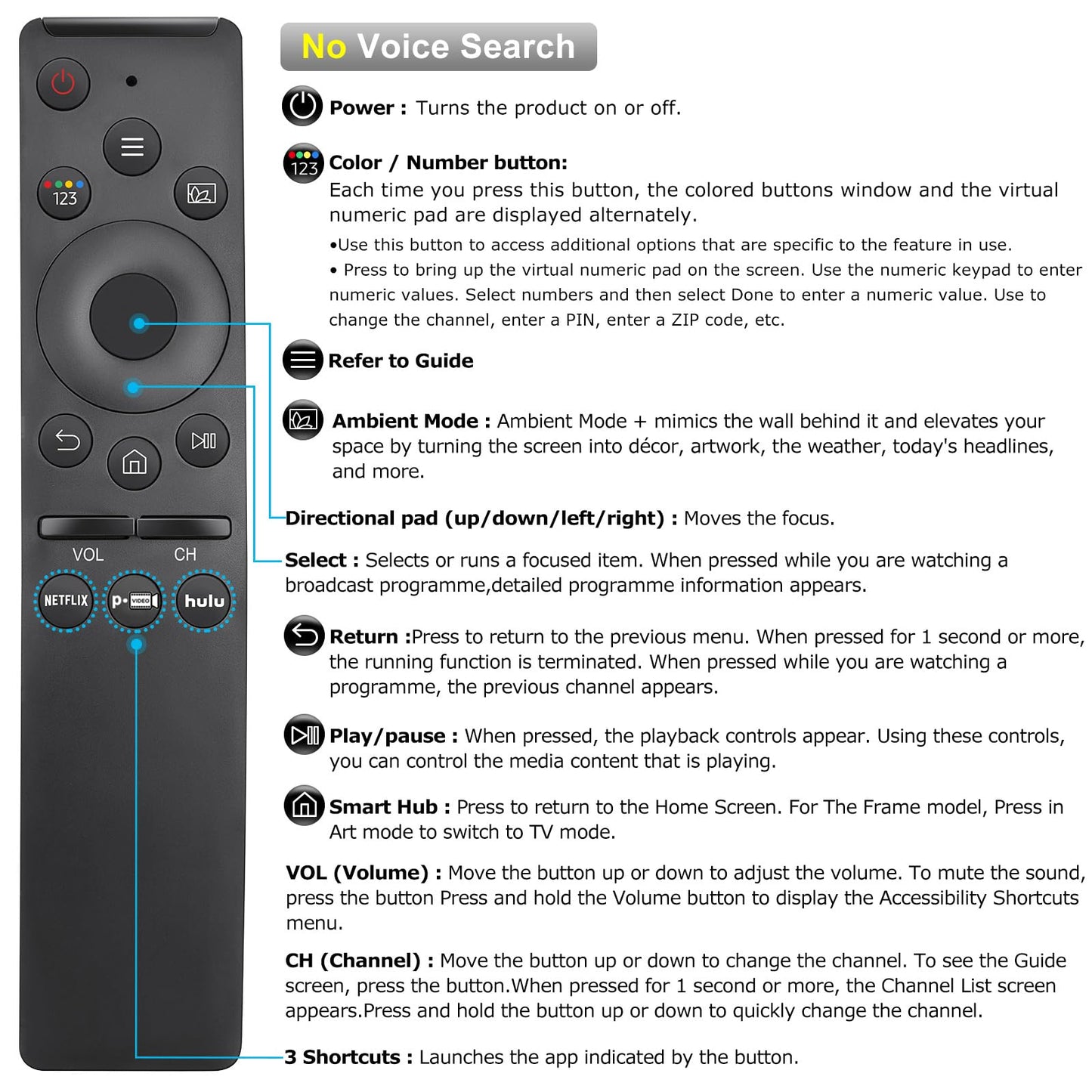 Voice Remote Replacement for TCL Android Smart TVs,RC813 with Google Voice Function