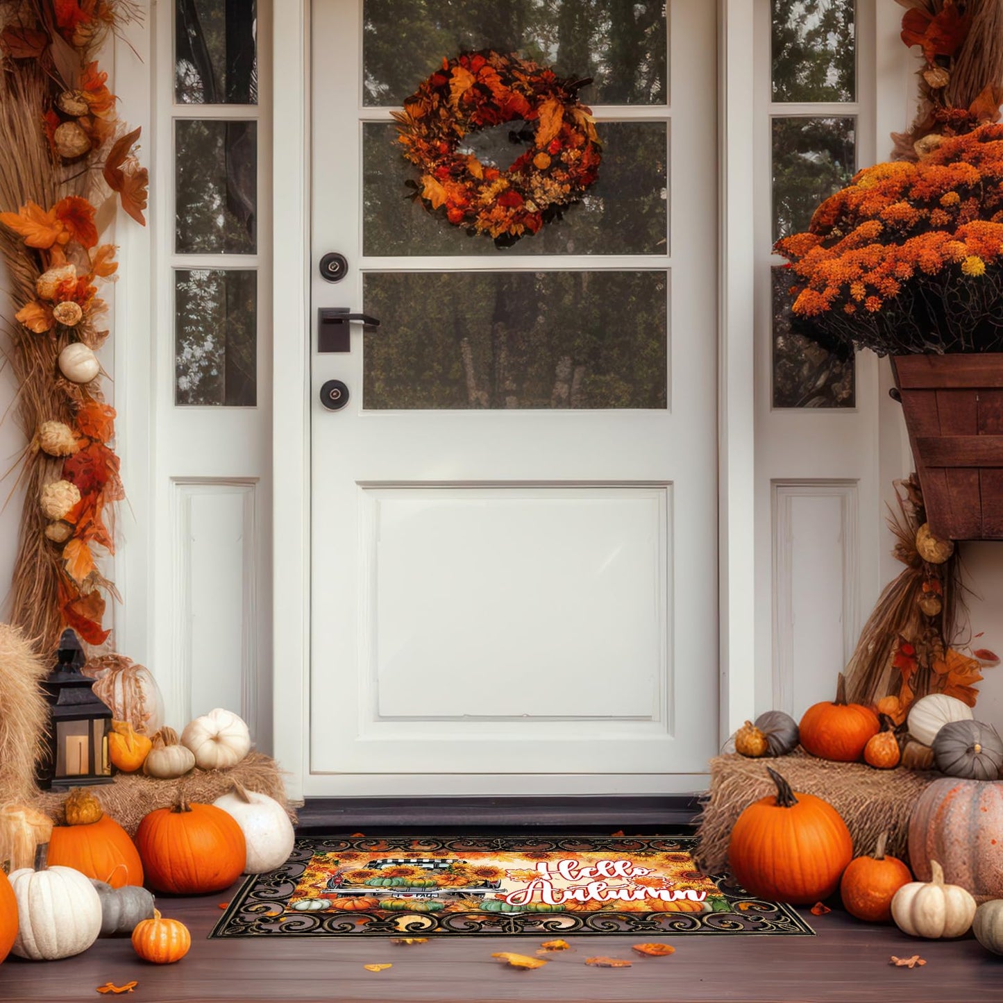 Tangren 12Pcs Doormat Inserts Seasonal Entrance Doormats Interchangeable Welcome Doormats Welcome Mat Outdoor for Fall Christmas Front Door Outdoor Indoor 22in x 10in All Season and Holiday