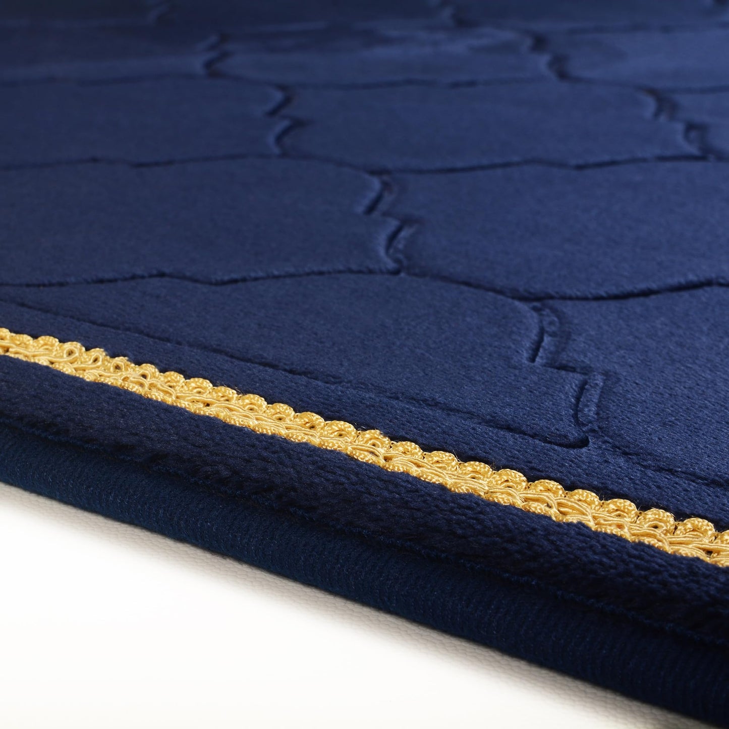 YAZEIN Muslim Prayer Rug with Tasbih Prayer Beads, Soft Memory Foam Prayer Matt Islam, Padded Islamic Prayer Mat Thick for Men and Women, Janamaz, Sajadah (25.6" x 43.3", Navy Blue)