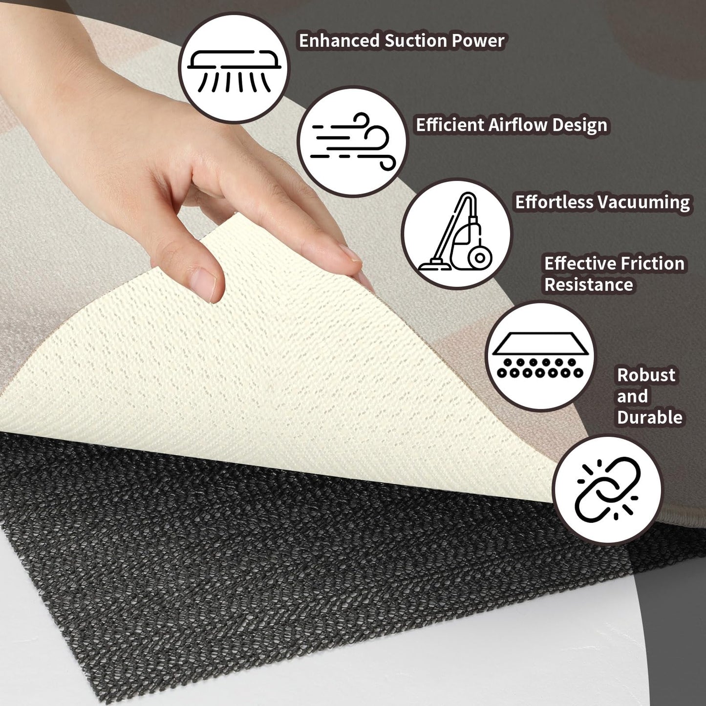 PureFit 4x6 Rug Pad Gripper for Hardwood Tile Floors Carpet, Anti Slip Rug Grips, Dual Dense Non Slip Rug Pads Mats