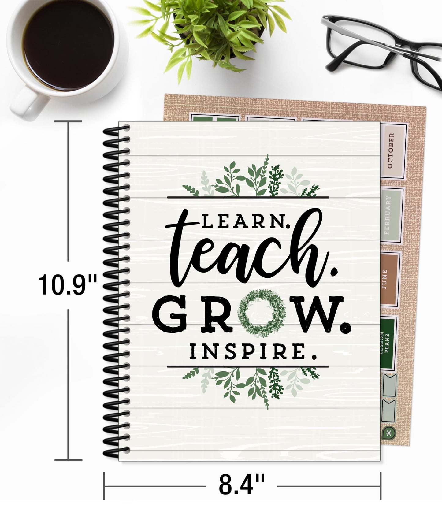 Carson Dellosa Education Modern Farmhouse Teacher Planner 2025-2026,Undated 8" x 11" Lesson Plan Book With Stickers, Class Schedule & Weekly Calendar School Supplies, Homeschool & Classroom Must Haves