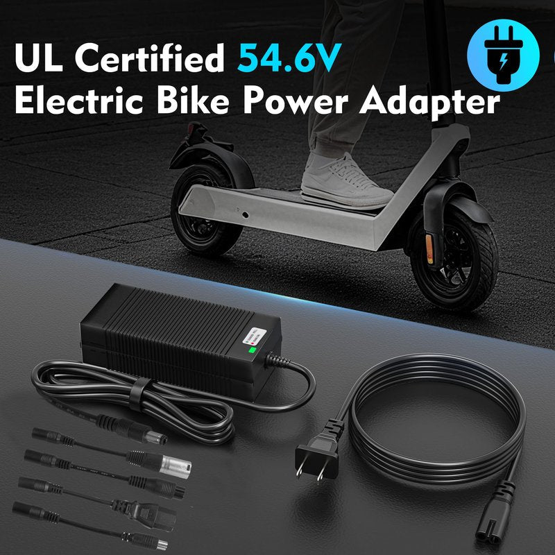 EVAPLUS 5 in 1 Plugs 54.6V Fast Charger, Universal for 48V 13S Lithium Batteries, Pinkind 48V Li-ion Battery Charger Replacement for Razor, Jetson, Voyage, Gotrax, Ninebot,Segway, Hiboy