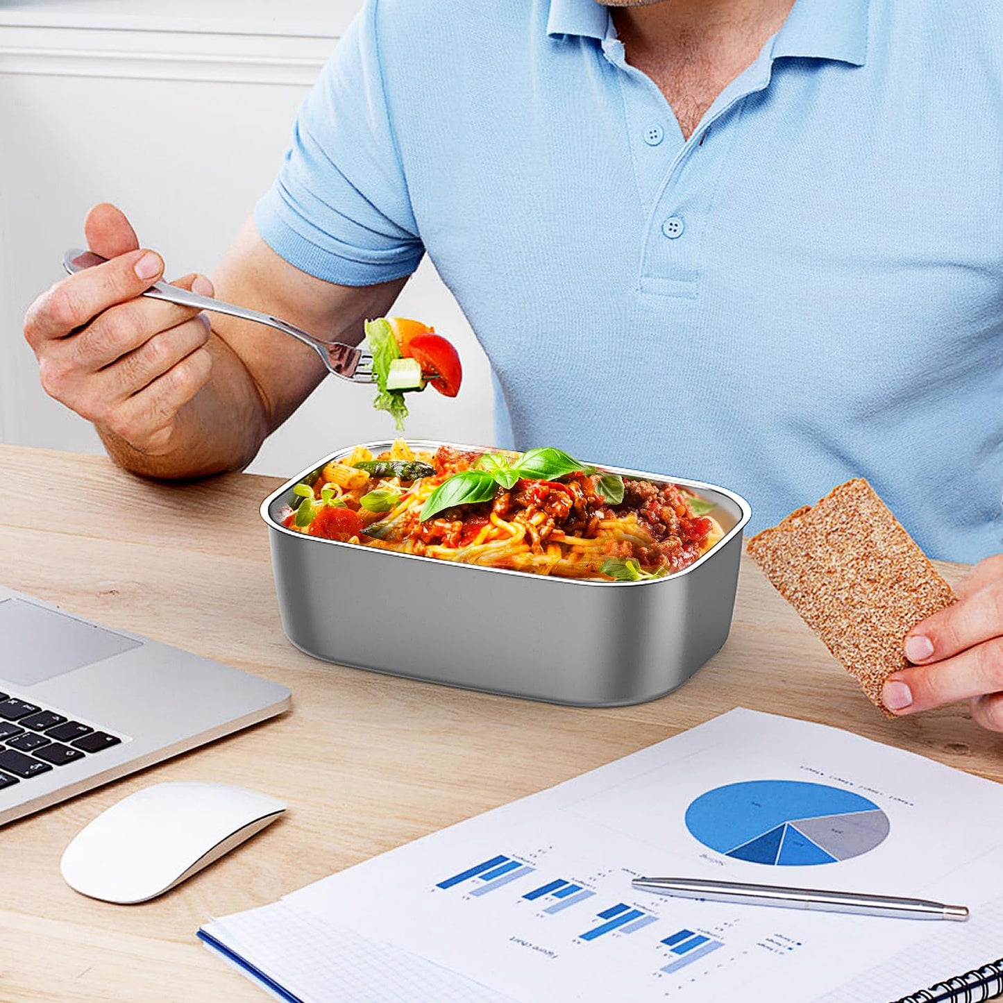 Electric Lunch Box Food Heater, 3 in 1 Ultra Quick Heated Lunch Boxes for Adults, 12V/24V/110V Portable Food Warmer for Car/Truck/Office With Fork Spoon and Insulated Carry Bag