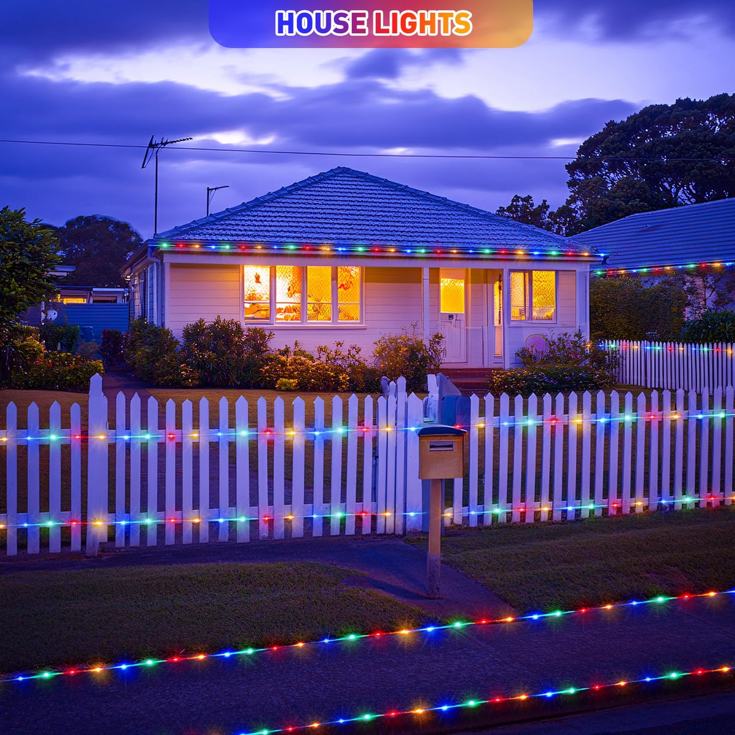 JMEXSUSS 2 Pack 100 LED Solar Rope Lights, IP 65 Solar Rope Lights Outdoor Waterproof, 33ft 8 Modes PVC Tube Trampoline Light for Fence Walkway Path (Multicolor)