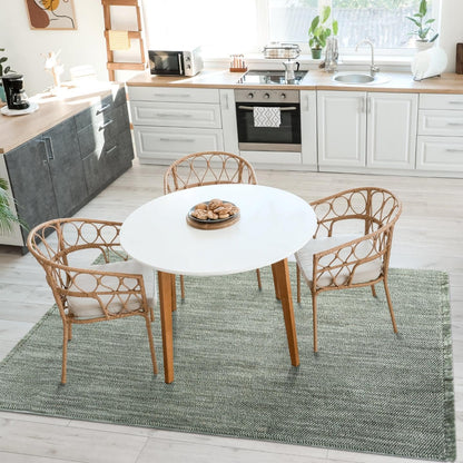 LUXE WEAVERS Solid Machine Woven Green 6x9 Area Rug, Indoor Stain-Resistant Carpet
