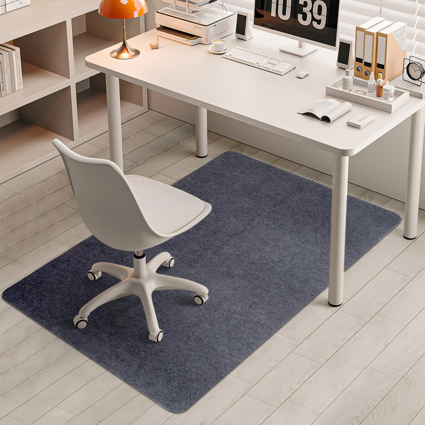 Office Chair Mat for Hardwood Floors - 55"x35" Anti-Slip Large Computer Gaming Chair Mat - for Office Home Gym Wood and Tile Floor, Easy Clean Floor Protection Office Rug - Dark Grey