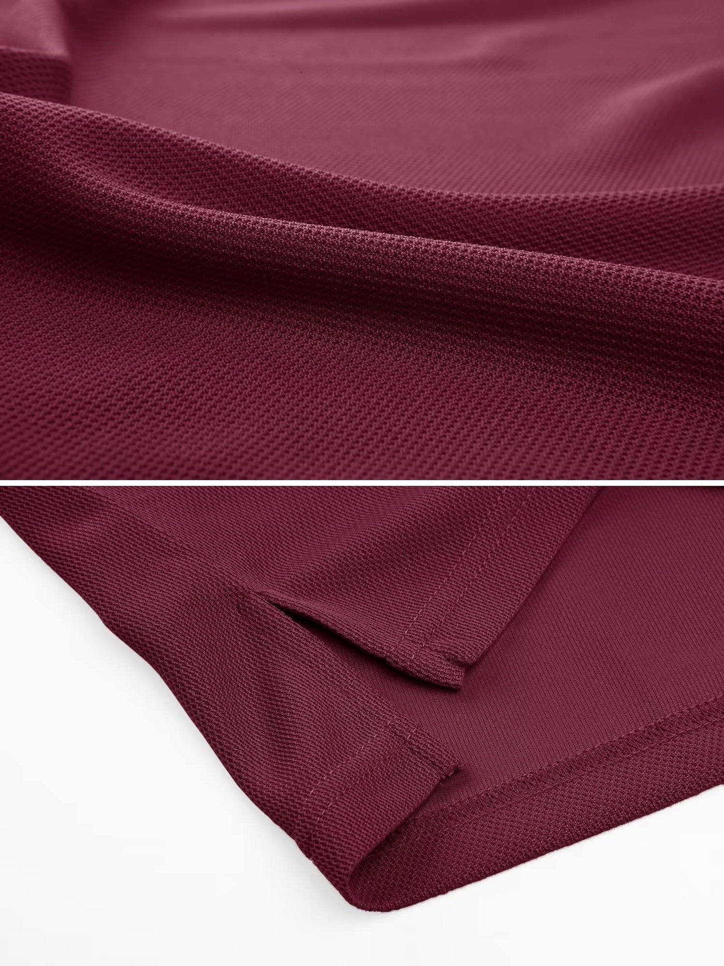 MAGCOMSEN Polo Shirts for Men Golf Shirts Quick Dry Collared Short-Sleeve Work Polo Performance Shirt Wine Red XXL