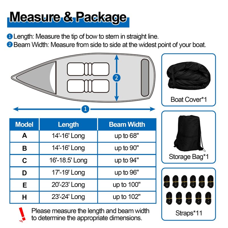 iCOVER Trailerable Boat Cover- 23'-24' 800D Water Proof Heavy Duty, Fits V-Hull, Fish&Ski, Pro-Style, Fishing, Utiltiy, Runabout, Bass Boats, up to 23ft-24ft Long and 102" Wide