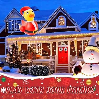 Hungdao 1 Pcs 4 Feet PVC Christmas Giant Inflatable Duck Huge Rubber Large Blow up Duck Christmas Pool Floats for Xmas Holiday Indoor Outdoor Pool Decorations (Santa Claus)