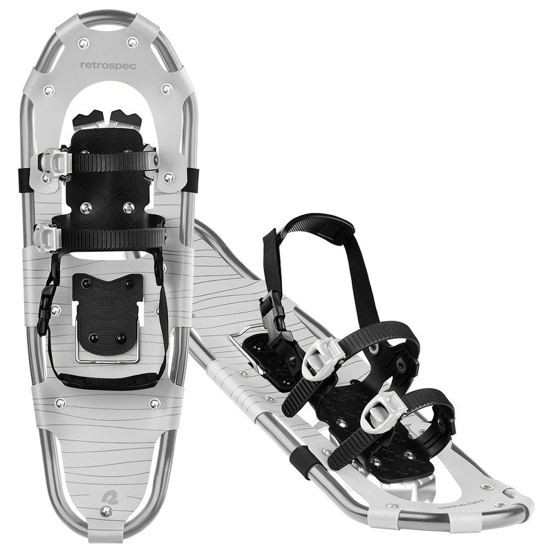 Retrospec Drifter Snowshoes for Women & Men - Lightweight Aluminum Frame Snow Shoes with Double Ratchet Binding System, Heel Lifts & Carry Bag for All Terrain Hiking & Winter Sports