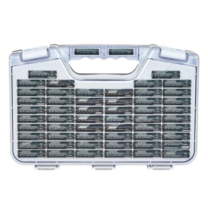 Battery Daddy Storage & Organizer Case with Tester, Stores & Protects Up to 180 Batteries, Double-Sided, Clear Locking Lid, Secure Latches & Portable Carrying Handle - White (Batteries Not Included)