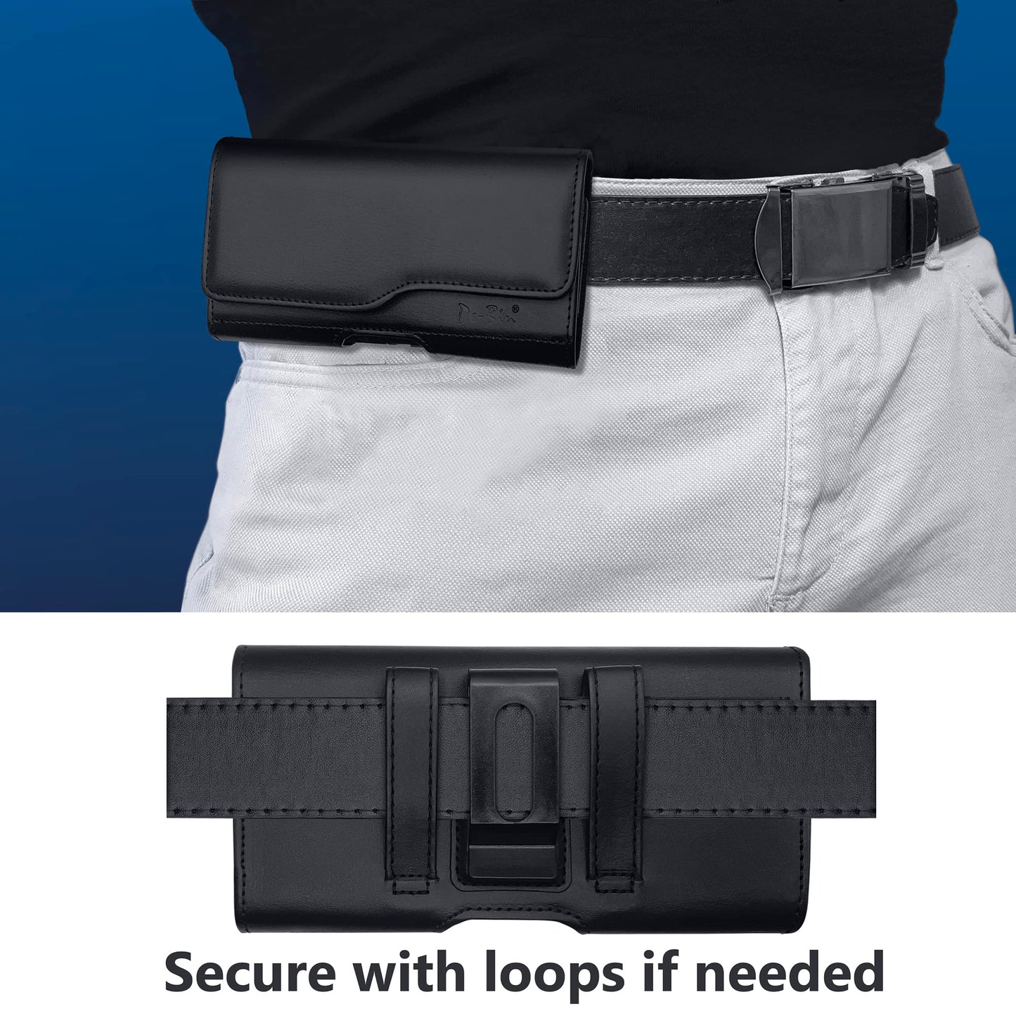 DeBin Holster for Samsung Galaxy S25+ S24+Plus 5G, S23+ S22+ S21+ S20+ S10+ S9+ S23 FE, Cell Phone Belt Holder Case with Clip, ID Credit Card Slot Pouch for Men (Fits Phone with Case on) Black