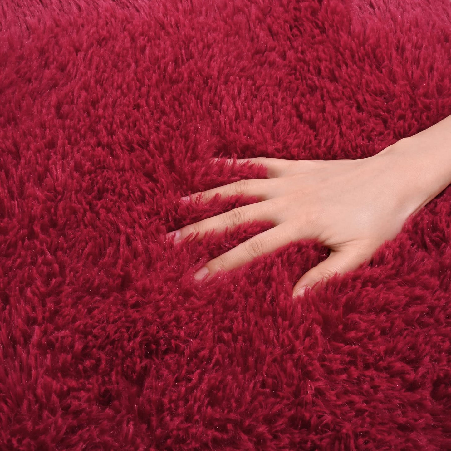 DETUM Wine Red Runner Rug 2x6 for Hallyway Entryway Kitchen Fluffy Area Rugs for Bedroom Soft Kids Room Rugs Furry and Washable Christmas Carpets