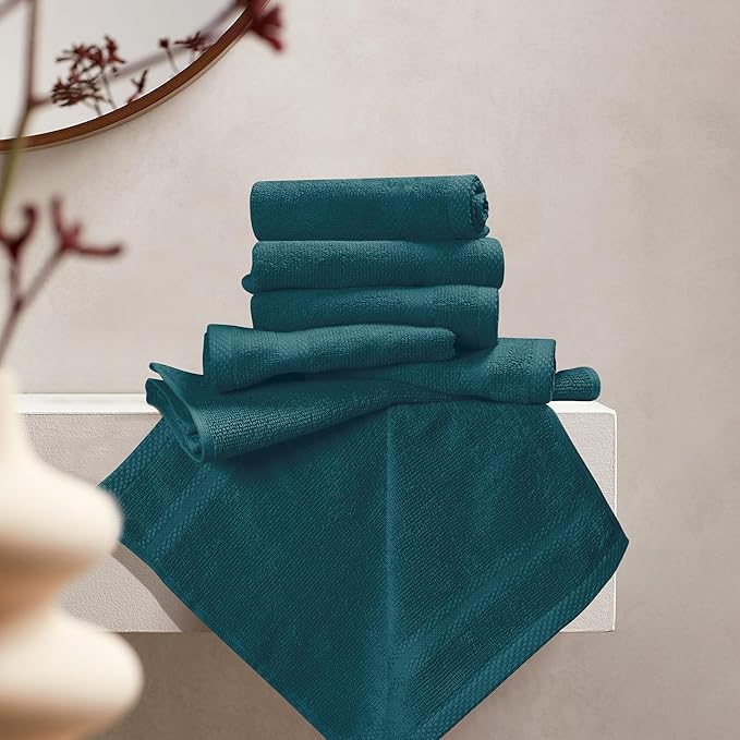 GLAMBURG Ultra Soft 12-Piece Washcloths Set 13x13-100% Ringspun Cotton