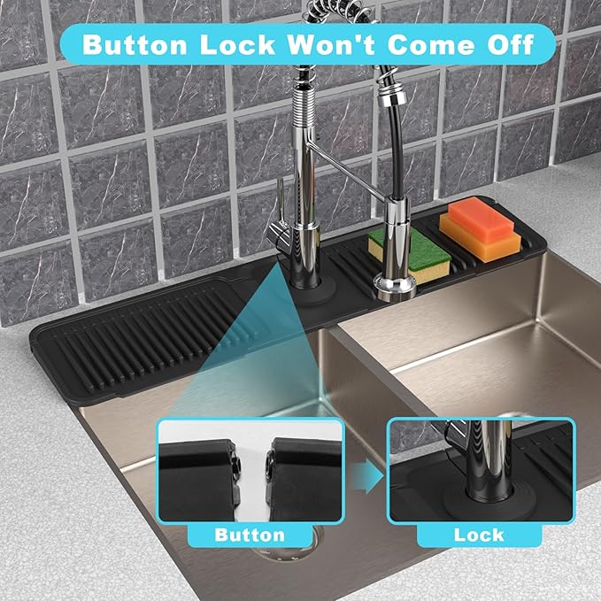 Folding faucet mat for kitchen sink-sink splash guard behind faucet-silicone