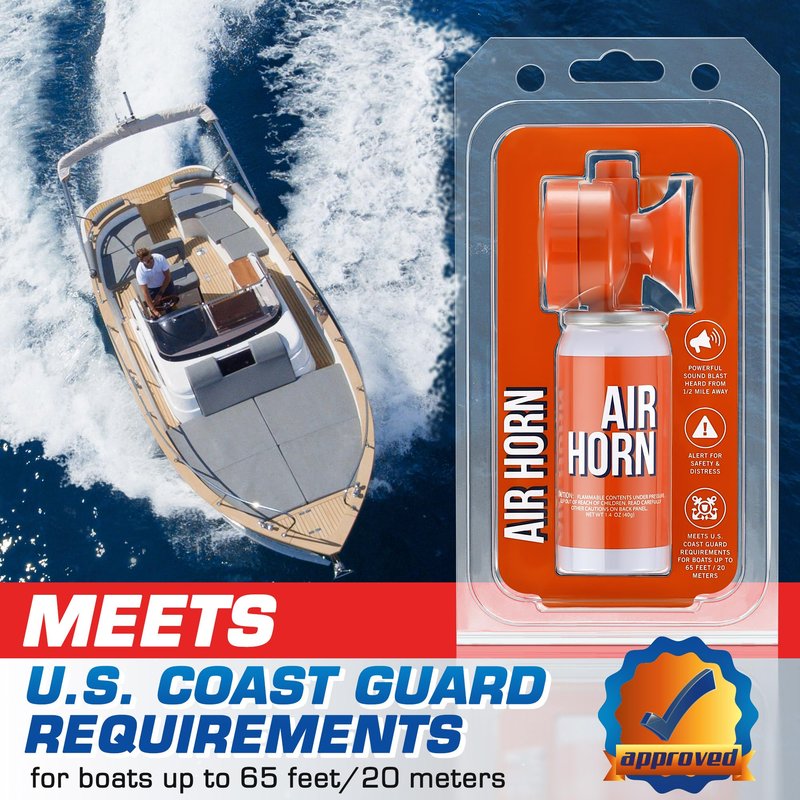 ElectricWise 1 Pack Air Horn 1.4oz, 122dB Loud Air Horns for Safety, Heard Up to 1/2 Mile Away, Small Boat Marine Horn Can, Meet US Coast Guard, Emergency Use for Marine Boating